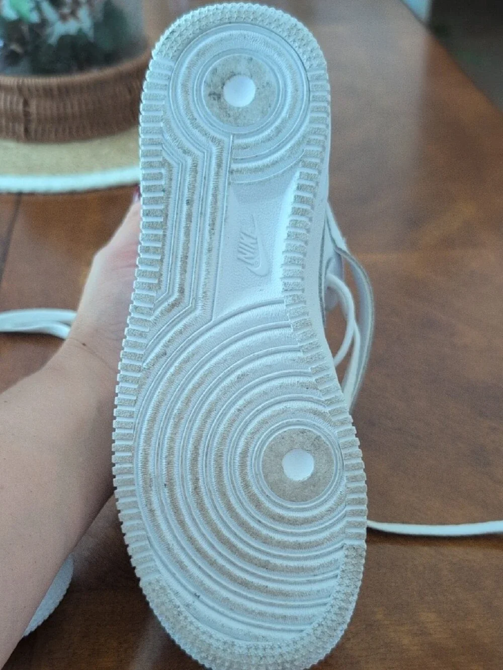 Nike Kids 5Y White High-Top Sneakers with Strap
